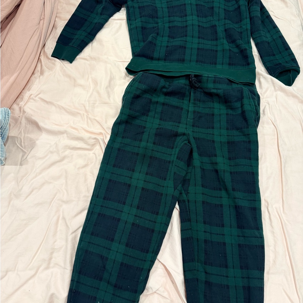 Polo by Ralph Lauren Dark Green & Navy Plaid sweatsuit set